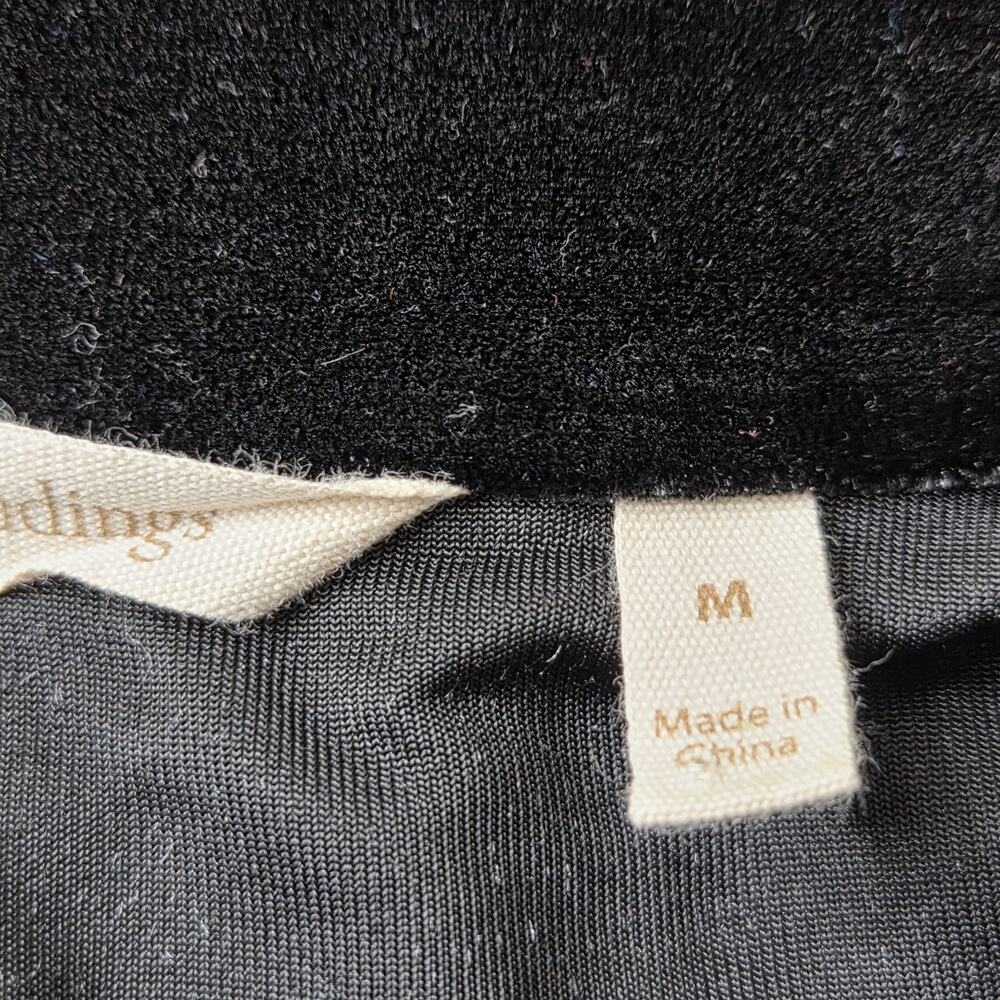 Soft Surroundings Tai Velvet Black Tunic SZ M Mandarin Collar Zen Minimalist Art - Picture 5 of 16